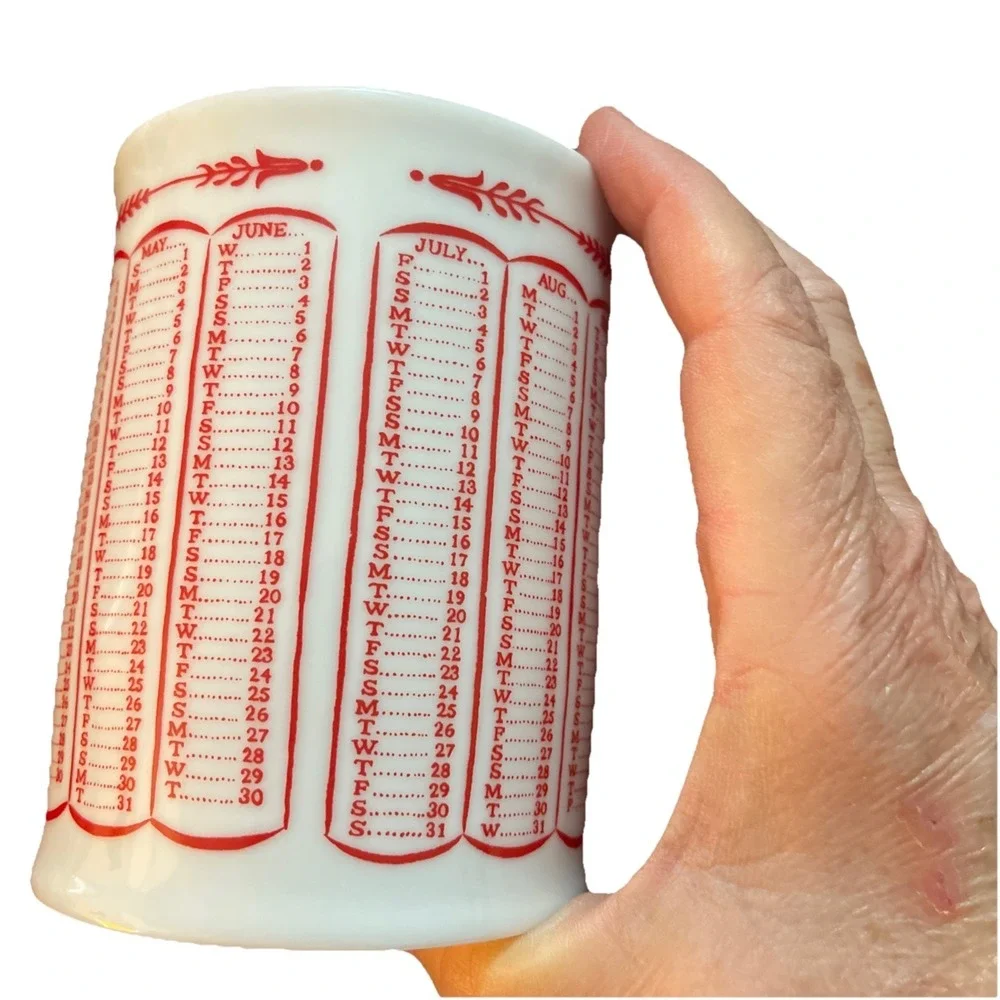 Williams Sonoma Coffee Mug 2016 Calendar Cup 14 oz Porcelain Gift Anniversary‎